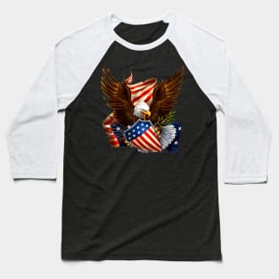 Patriotic Eagle Shield arrows american flag 4th of July Baseball T-Shirt